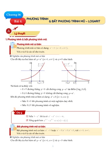 Đề cương ôn tập Toán 11 (Chân trời sáng tạo) - Chương 6, Bài 4: Phương trình. Bất phương trình mũ. Logarit