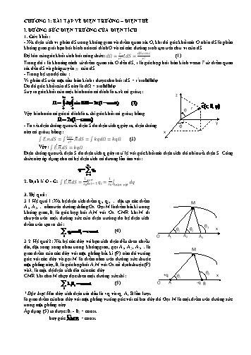 Đề cương ôn tập Vật lí 11 - Chuyên đề: Hệ thống bài tập tĩnh điện