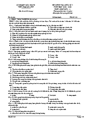 Đề kiểm tra giữa học kì I GDKT&PL 11 - Mã đề 101 - Năm học 2024-2025 - Trường THPT Ngô Sĩ Liên (Có đáp án + Ma trận)