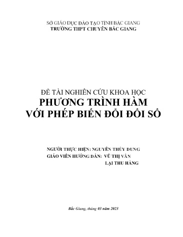 Đề tài Phương trình hàm với phép biến đổi đối số