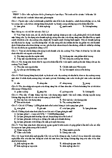 Đề thi GDKT&PL 11 - Đề 1 (Có đáp án)