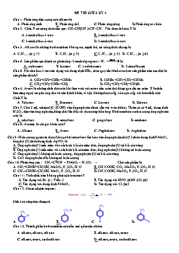 Đề thi giữa kì II Hóa học 11 (Có đáp án)