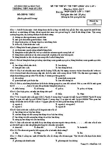 Đề thi thử THPT QG GDCD 11 (Lần 1) - Mã đề 132 - Năm học 2016-2017 - Trường THPT Ngô Sĩ Liên (Có đáp án)