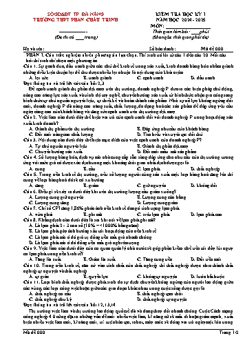 Ma trận Đề kiểm tra học kì I GDKT&PL 11 - Mã đề 000 - Năm học 2024-2025 - Trường THPT Phan Châu Trinh
