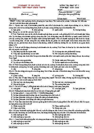 Ma trận Đề kiểm tra học kì I GDKT&PL Lớp 11 - Mã đề 000 - Năm học 2024-2025 - Trường THPT Phan Châu Trinh