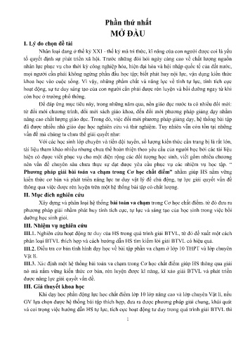 Phương pháp giải bài toán va chạm trong Cơ học chất điểm