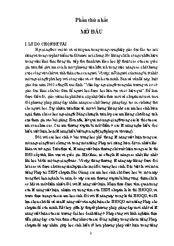 Rèn kĩ năng viết văn nghị luận cho HSGQG môn tiếng Pháp