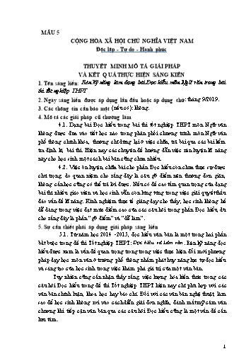 Rèn kỹ năng làm dạng bài Đọc hiểu môn Ngữ văn trong bài thi tốt nghiệp THPT
