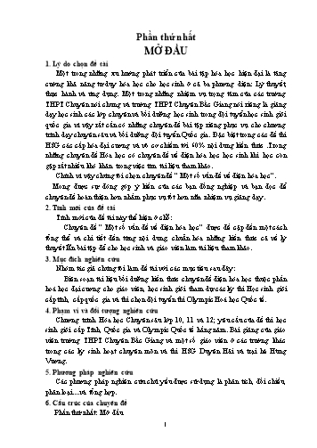 Sáng kiến kinh nghiệm Một số vấn đề về điện hóa học
