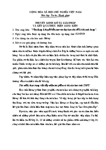 Vận dụng lí thuyết kiến tạo vào dạy học chủ đề Sử thi anh hùng