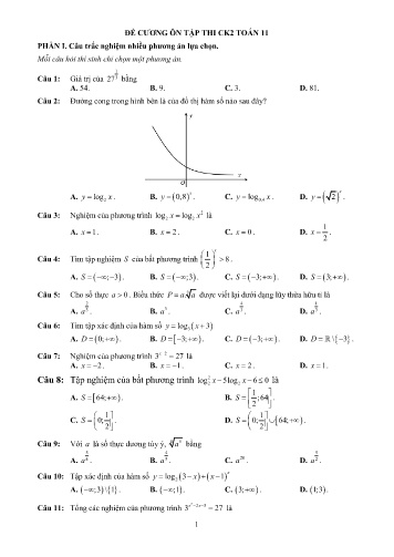 Đề cương ôn thi cuối học kì II Toán 11